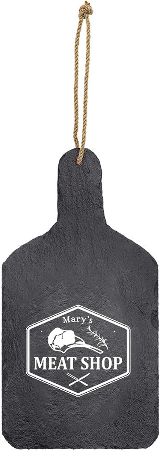 Personalized Slate Cutting Board - Meathouse (Paddle)