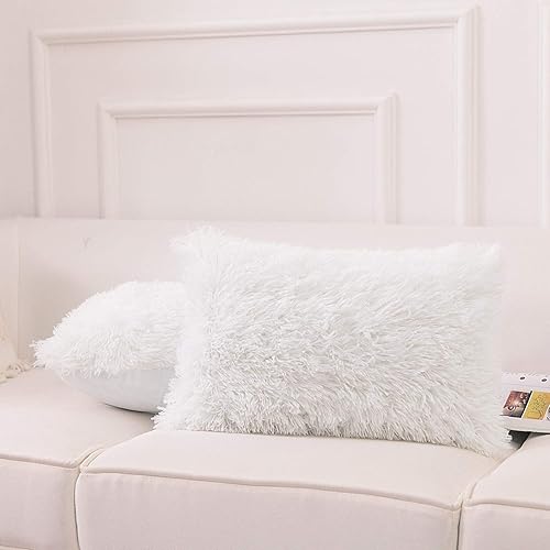 Miniatura 2 de NordECO HOME- Funda de cojín de forro polar de piel sintética de lujo, funda de almohada decorativa, sin relleno de almohada, de 12 x 20 pulgadas, 2