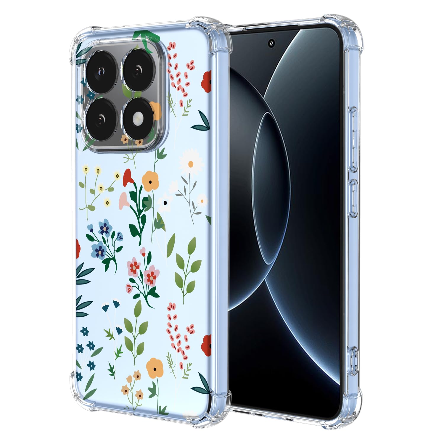 Cover OnePlus 12 Trasparente Con Fiori – Custodia Morbida TPU Antiurto, Modello Leopard - 2