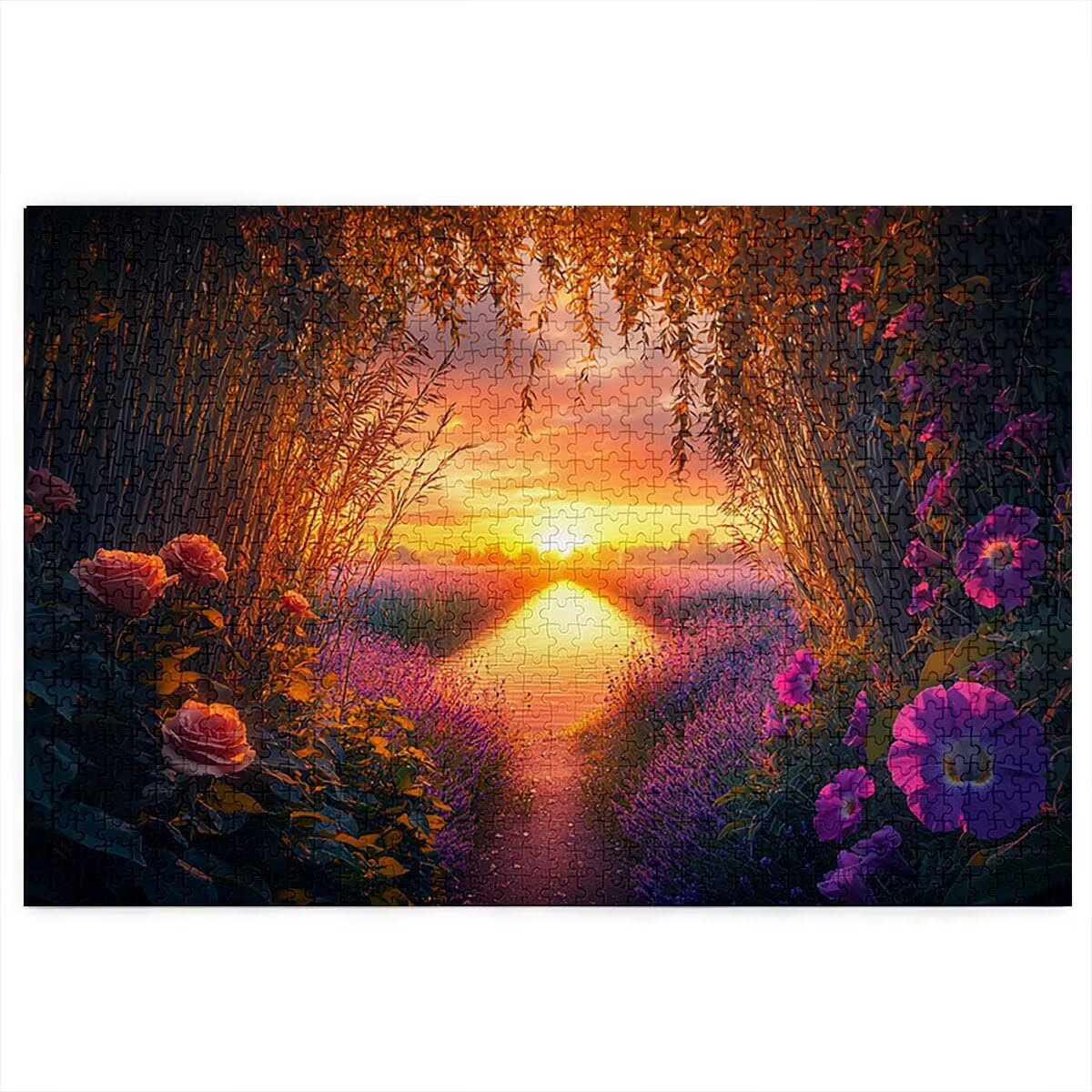 Puzzle 5000 elementów, krajobraz, zachód słońca, 5000 elementów, drewniane puzzle dla dorosłych, trudna łamigłówka, gra logiczna dla całej rodziny, dekoracja pokoju, prezenty dla kobiet G-36
