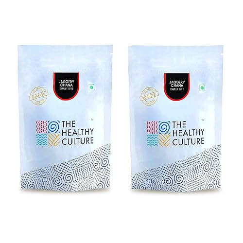 The Healthy Culture - Postre indio tradicional de Chana asado (gramos) recubierto con Jaggery saludable y sabroso bocadillo dulce dietético rico en