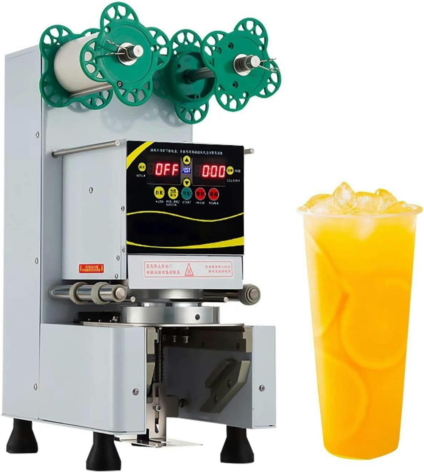 FHRKA Commercial Milk-Tea Cup Sealing Machine,Fully Automatic Cup Sealer Machine Tea Cup Sealer for 70/75/88/90/95mm