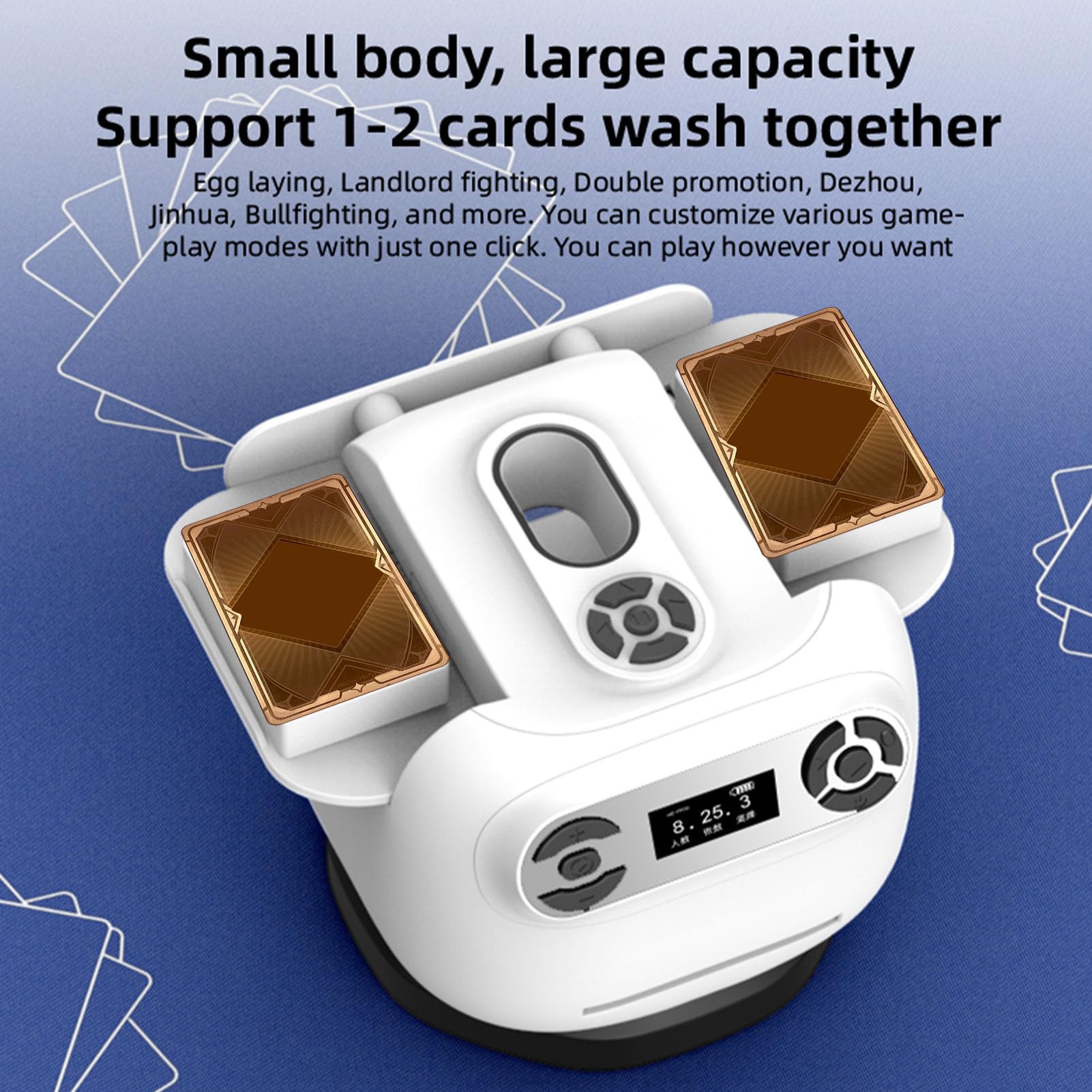 Luocute Barajador Automático de Tarjetas y Distribuidor, 360 ° Giratorio Programable Recargable Máquina de Barajado de Tarjetas Eléctricas para 8 Jugadores con 4 Controladores 2600mAh