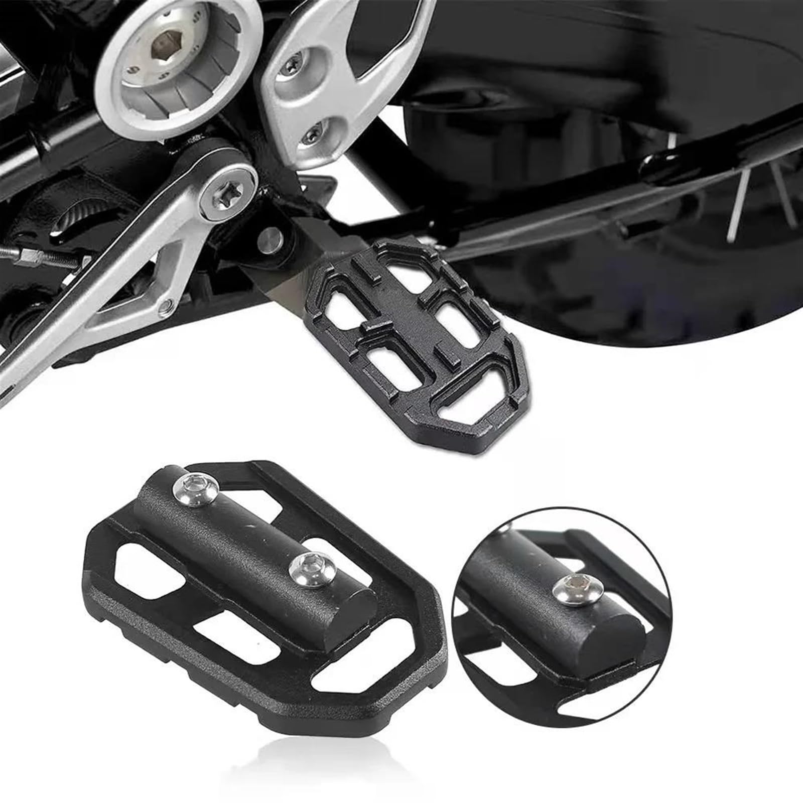 Estriberas Moto para F750GS para F850GS para G310GS para R1200GS para S1000XR CNC Billet Estriberas Anchas Pedales Estriberas De Descanso Juego Estriberas Moto(Gray)