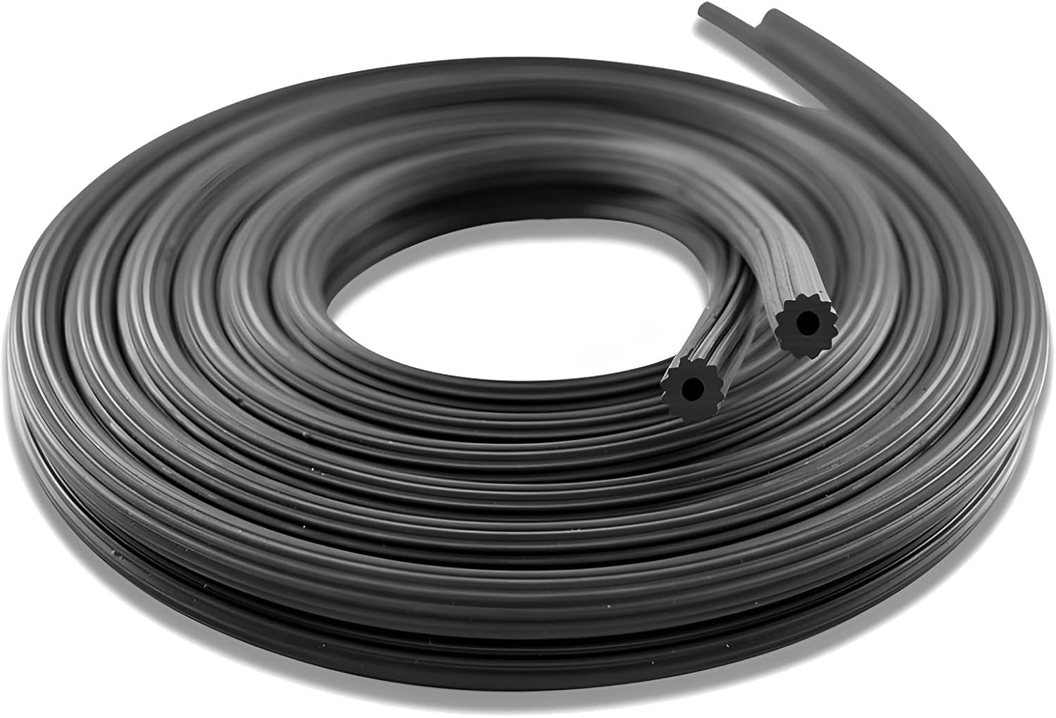 250 Ft of 0.12 in Dia Hollow Window Screen Spline, Flexible Rubber Screen Retainer, Black Replacement