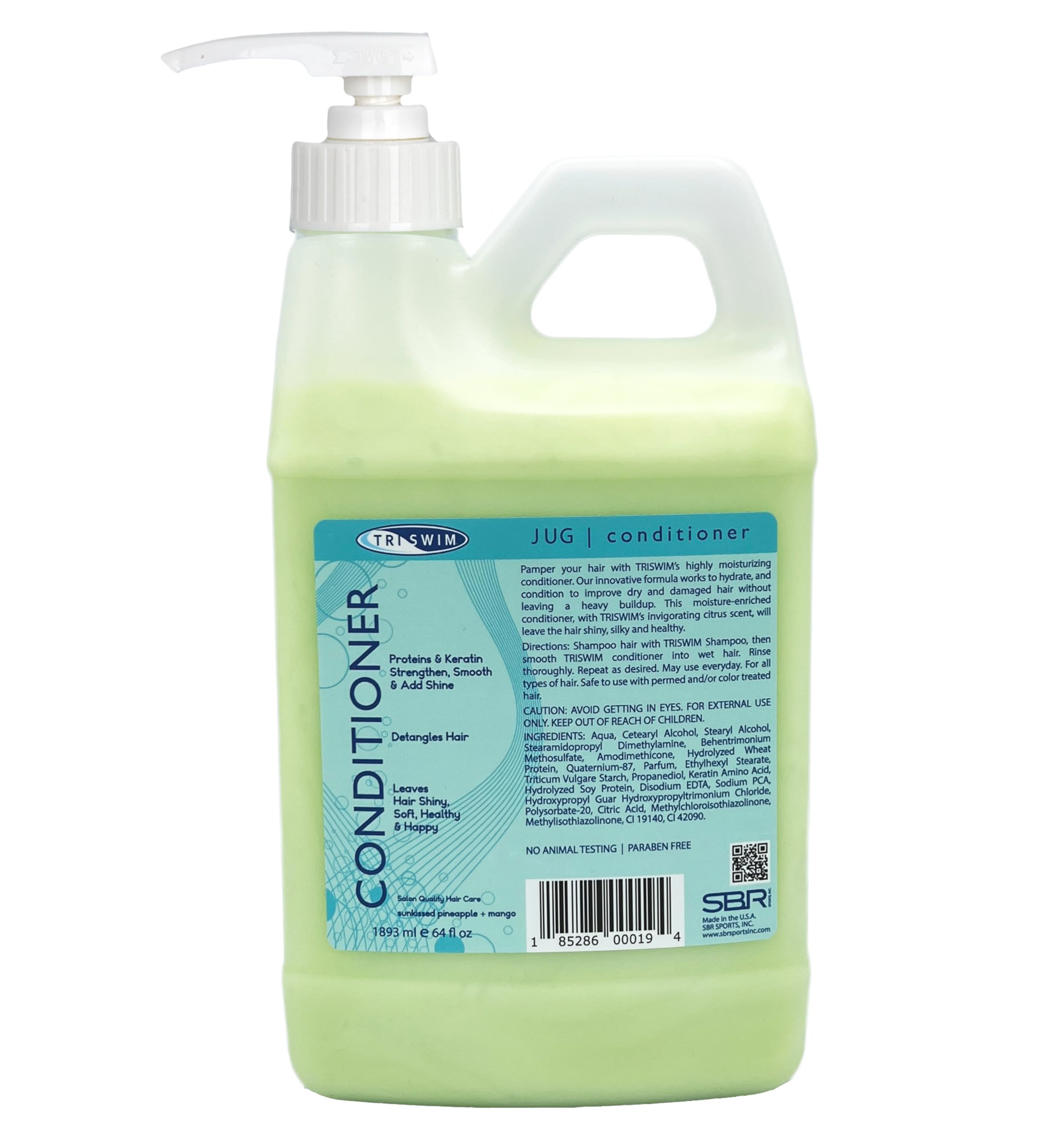 TRISWIM Swim Conditioner Jug 64oz | Hydrates, Strengthens & Smooths Hair | Repairs Damage from Chlorine