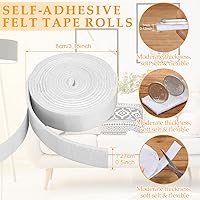 Vista 55 de Zonon 4 rollos de tiras de fieltro de 120 pulgadas con cinta adhesiva de fieltro para muebles, rollos de tiras autoadhesivas de poliéster resistente