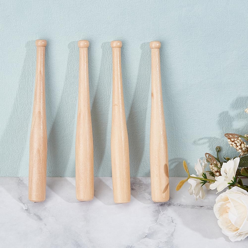 GORGECRAFT 6Pcs Mini Baseball Bats 5.9 Inch Long Unfinished Small Wooden Bats Unpainted Miniature Baseball Sports Display Stand Holder for DIY Painting Projects Party Favors Crafts image 4