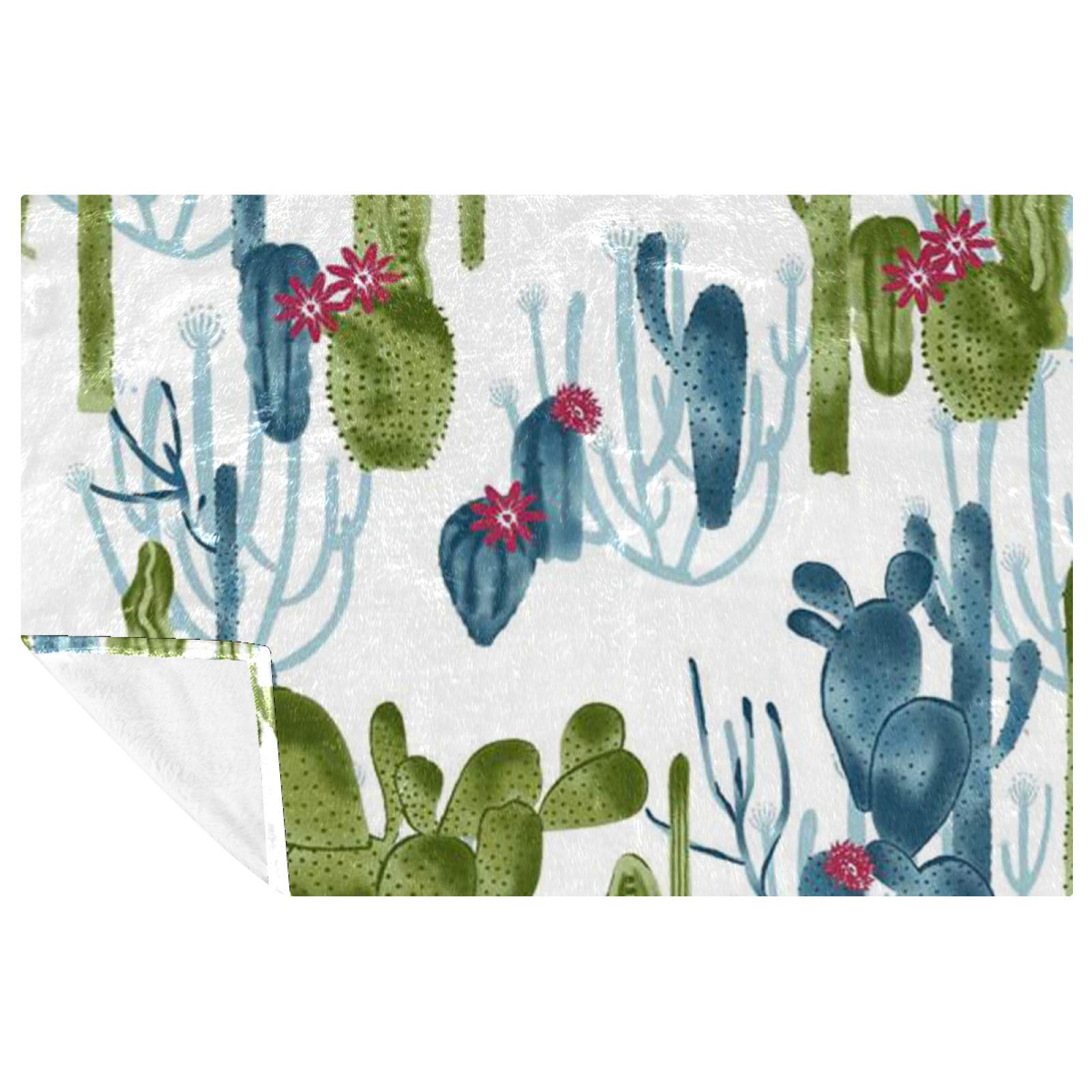 Couverture chaude anti-froid pour canapé et lit avec motif cactus moderne