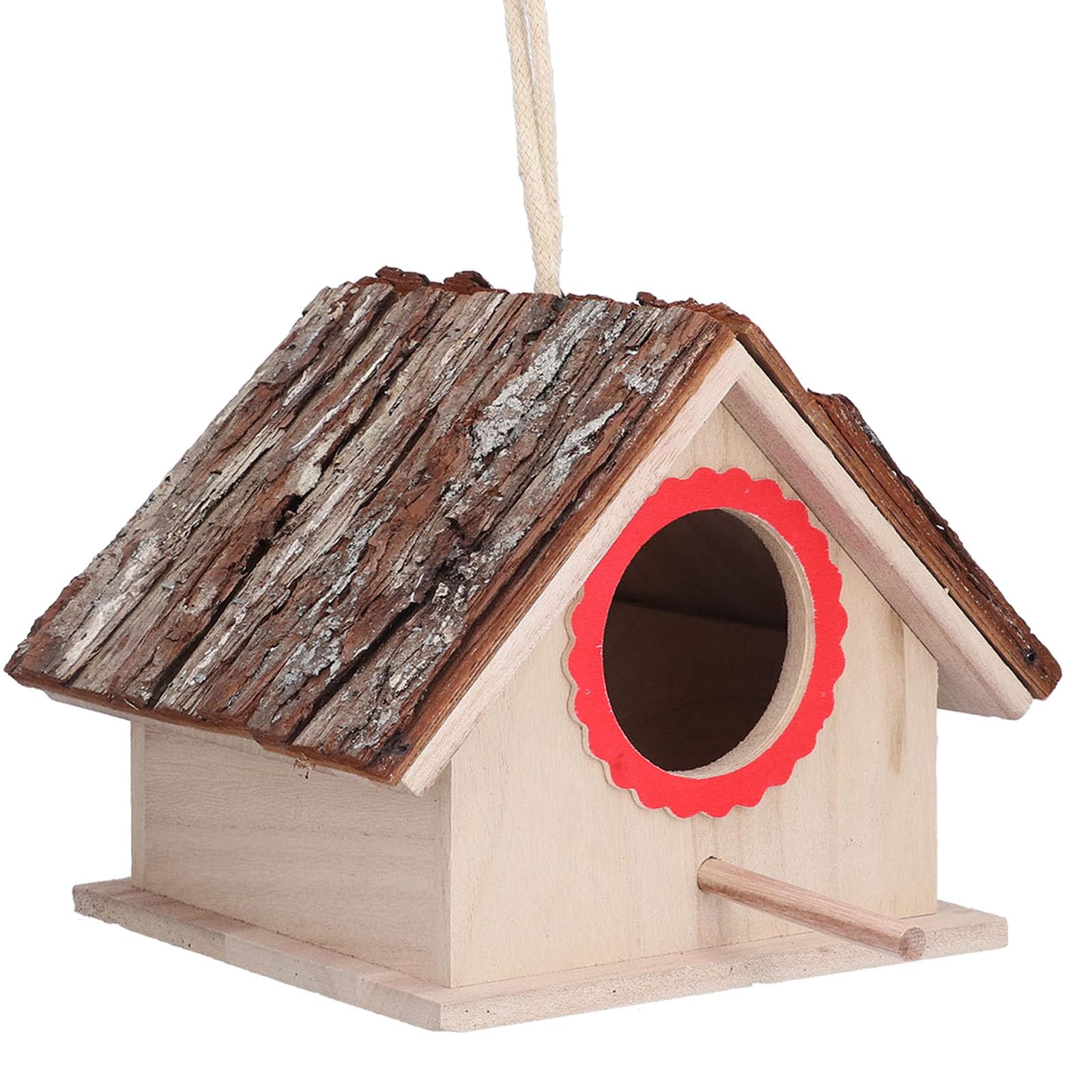 Nid d'oiseau en bois robuste de style rustique pour petits oiseaux