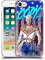 Vista 49 de Head Case Designs Funda de gel suave con licencia oficial de la WWE American Nightmare Flag Cody Rhodes Graphics compatible con Apple iPhone 7