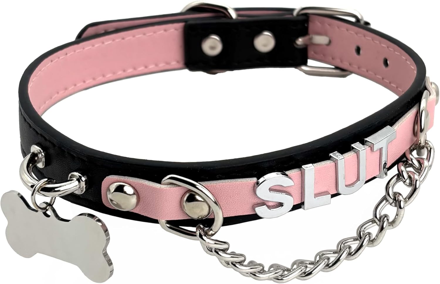 Leather Choker Collar Necklace For Women,Cute Skull Gothic Punk Rock Choker Necklace Collars