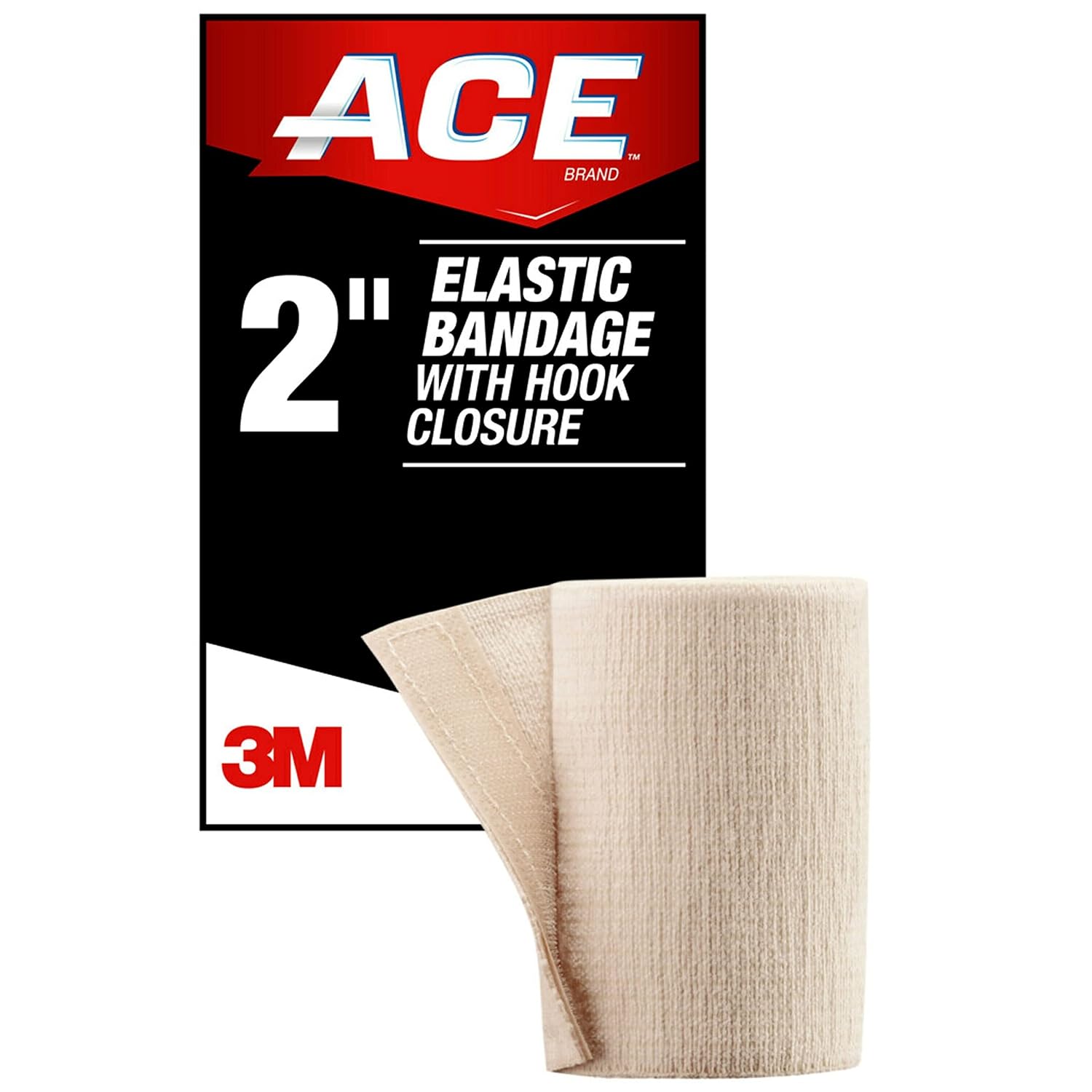ACE Brand Elastic Bandage with Clips, Adjustable for Secure, Moderate Support, 2", One Size Fits Most