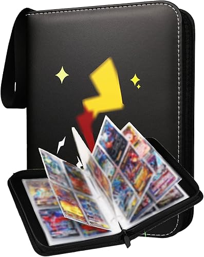 Trovono Carpeta de tarjetas de 9 bolsillos, 900 bolsillos (estilo de iluminación negra)