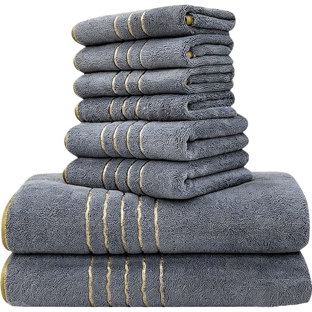 Set di 8 Asciugamani Bagno in Pile di Corallo Ad Asciugatura Rapida, Altamente Assorbenti, Ideali per Hotel, Viaggi Estivi E Spiaggia.