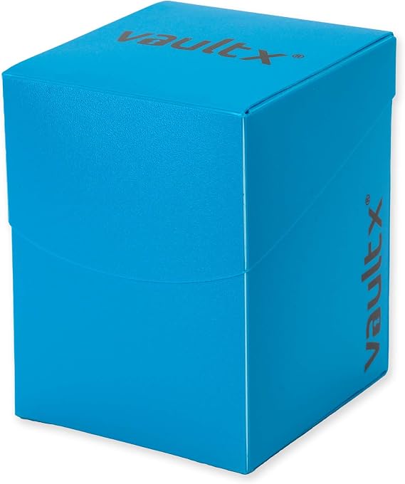 Vault X Large Deck Box with 150 Black Sleeves fits 100+ Cards (Blue)