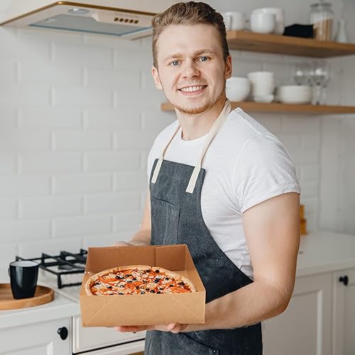 Miniatura 6 de Paquete de 50 bandejas de papel kraft para alimentos con 4 esquinas emergentes para películas, bandejas de cartón a prueba de grasa, bandejas para