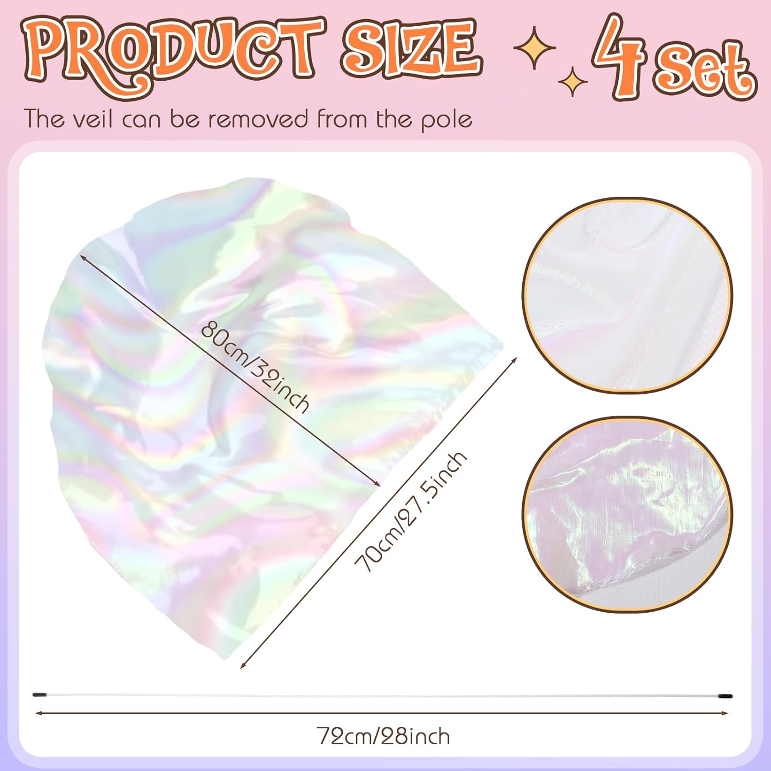 Seenelling 4 Pcs 31.5'' Kids Praise Worship Dance Flags with Bendable Rod Worship Flags Semicircle Flag with Flex Rods Praise Church Flag for Practice Performance Outdoor(Transparent)