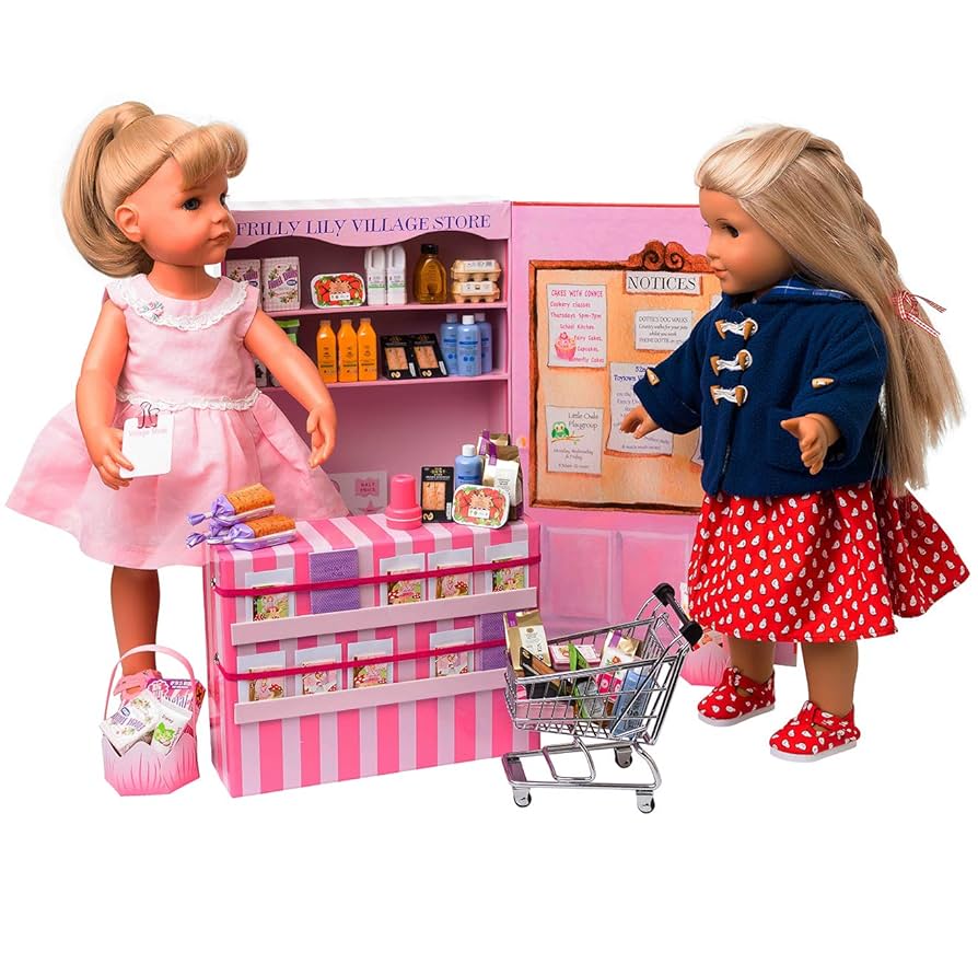 FRILLY LILY Dolls Village Shop Activity Set From UK Company [DOLL NOT INCLUDED] Perfect Scale For Dolls Such As Our Generation, Design A Friend, And All 18 Inch Dolls