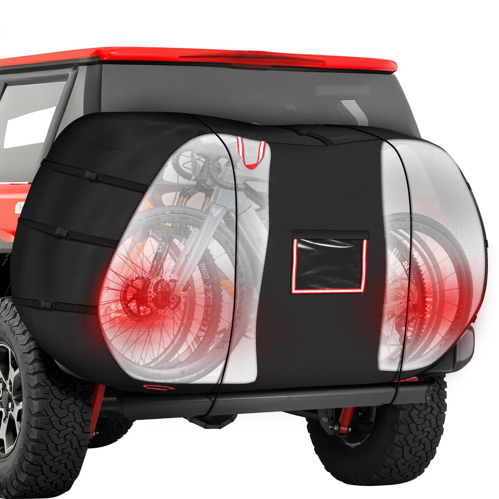 Outdoor Bike Cover for Transport on Rack 2/3 Bikes Covers on Rear Rack Waterproof Bicycle Rack Transport Covers for Bikes on Car Hitch Travel Storage