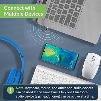 Avantree DG45 USB Bluetooth Adapter Dongle for PC, Computer, Desktop & Laptop, Compatible with Windows 11/10/8.1/8 Only - Connects Bluetooth Headphones, Speakers, Keyboards & Mice ONLY (Not 2.4G/WiFi)