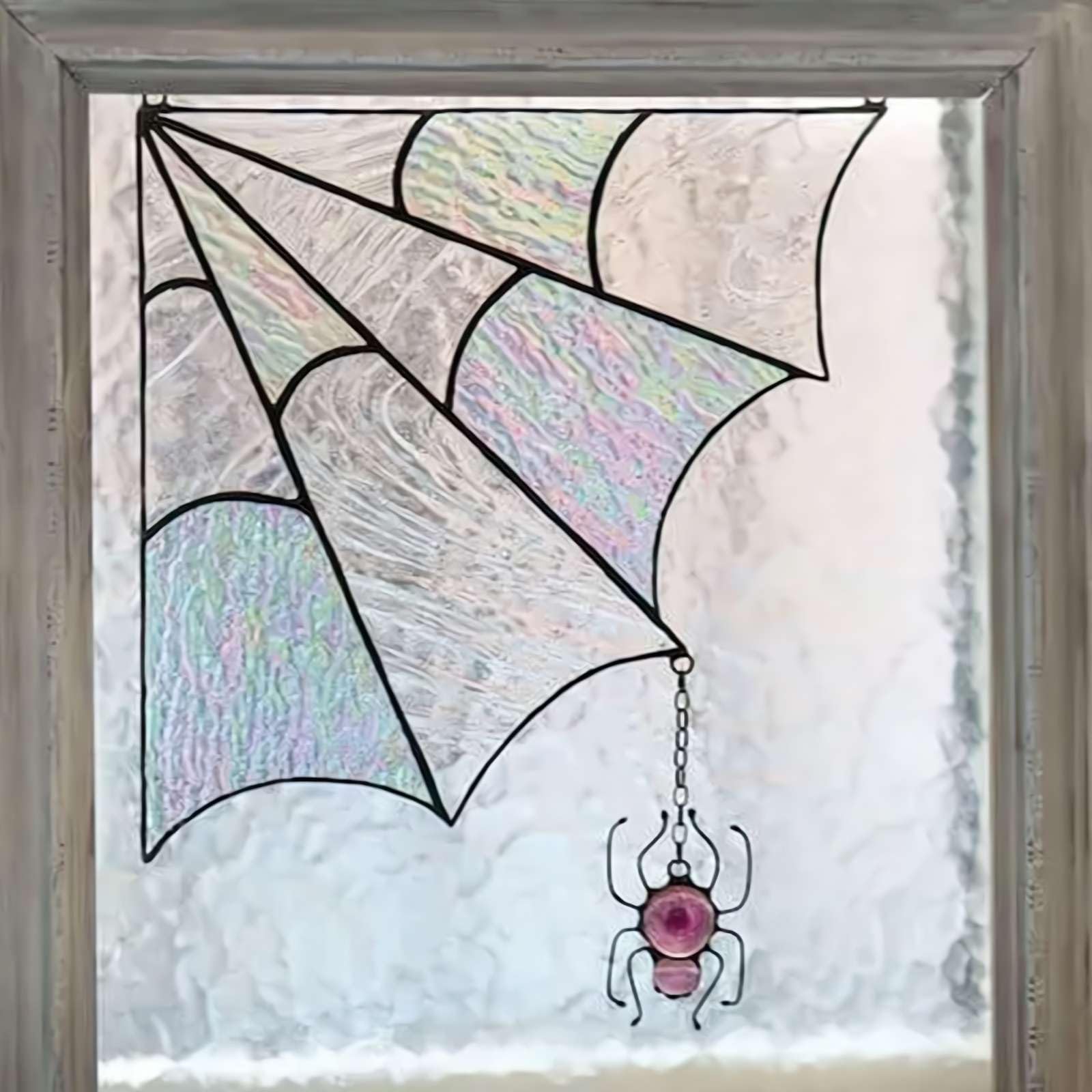 ステンドグラス 蜘蛛の巣にハロウィンだ～♪