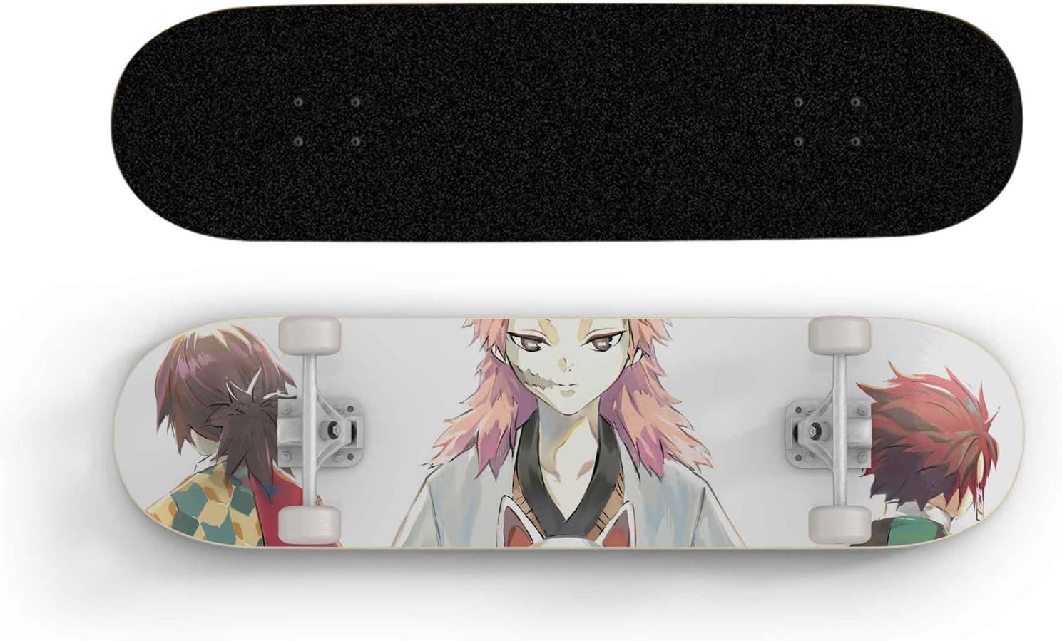 アニメスケートボードデモンスレイヤー 賜物 四輪道路スケートボード アダルトストリートウォーキング ホリデーギフト 7層クルーザーダブルキックデッキ 屋外エクストリームスポーツボード