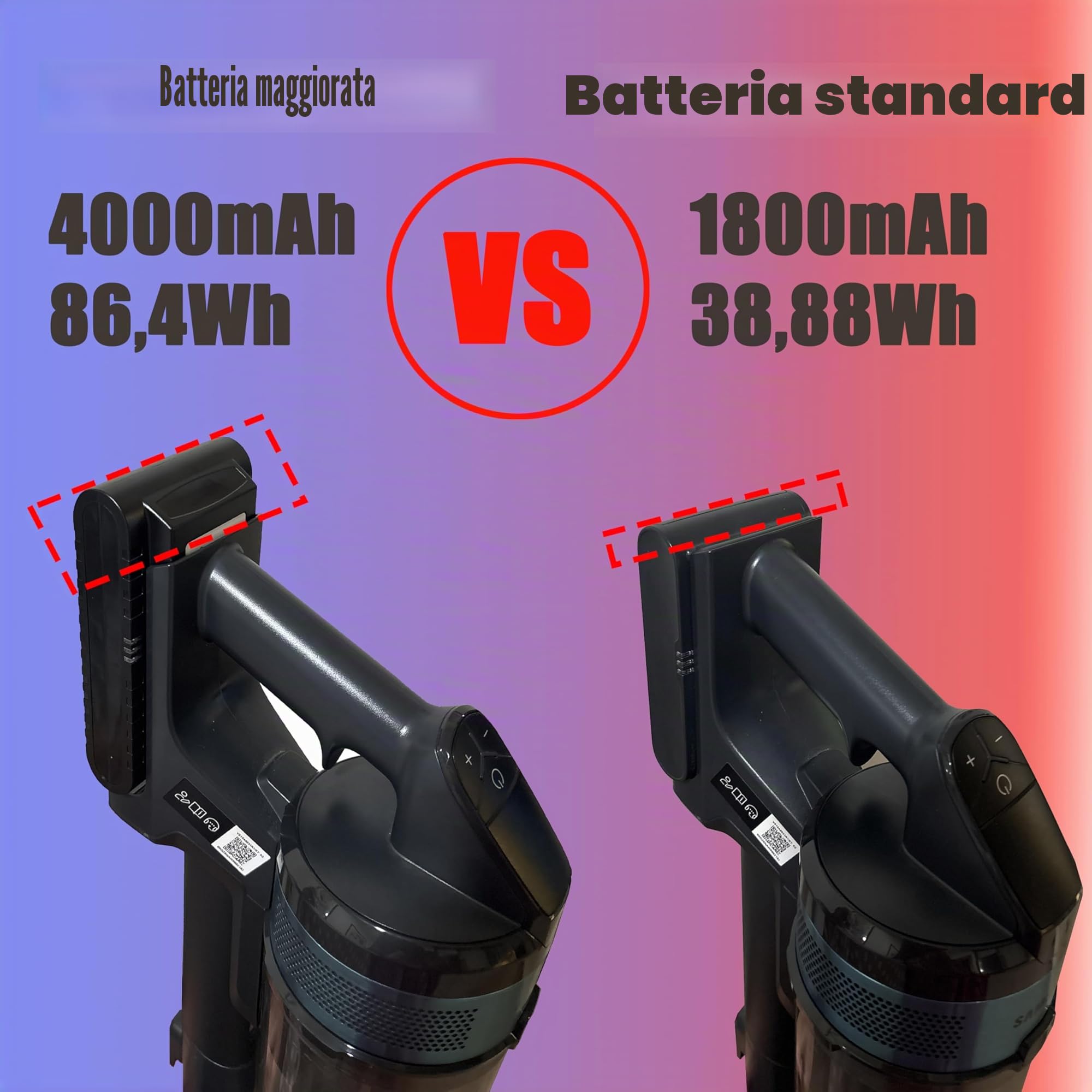 BLESYS VCA-SBTA60 VCA-SBTA60/VT Batteria per Samsung Jet 60 Turbo Jet 65 Pet Pro Aspirapolvere VS15A6031R1 VS15A6031R4/ET VS15A60AGR5/WA 21,6V 86,4Wh