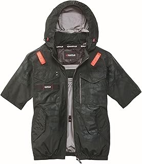 BURTLE バートル エアークラフトタクティカル半袖ブルゾン(ユニセックス) 春夏用 カモフラブラック AC1156 38 L