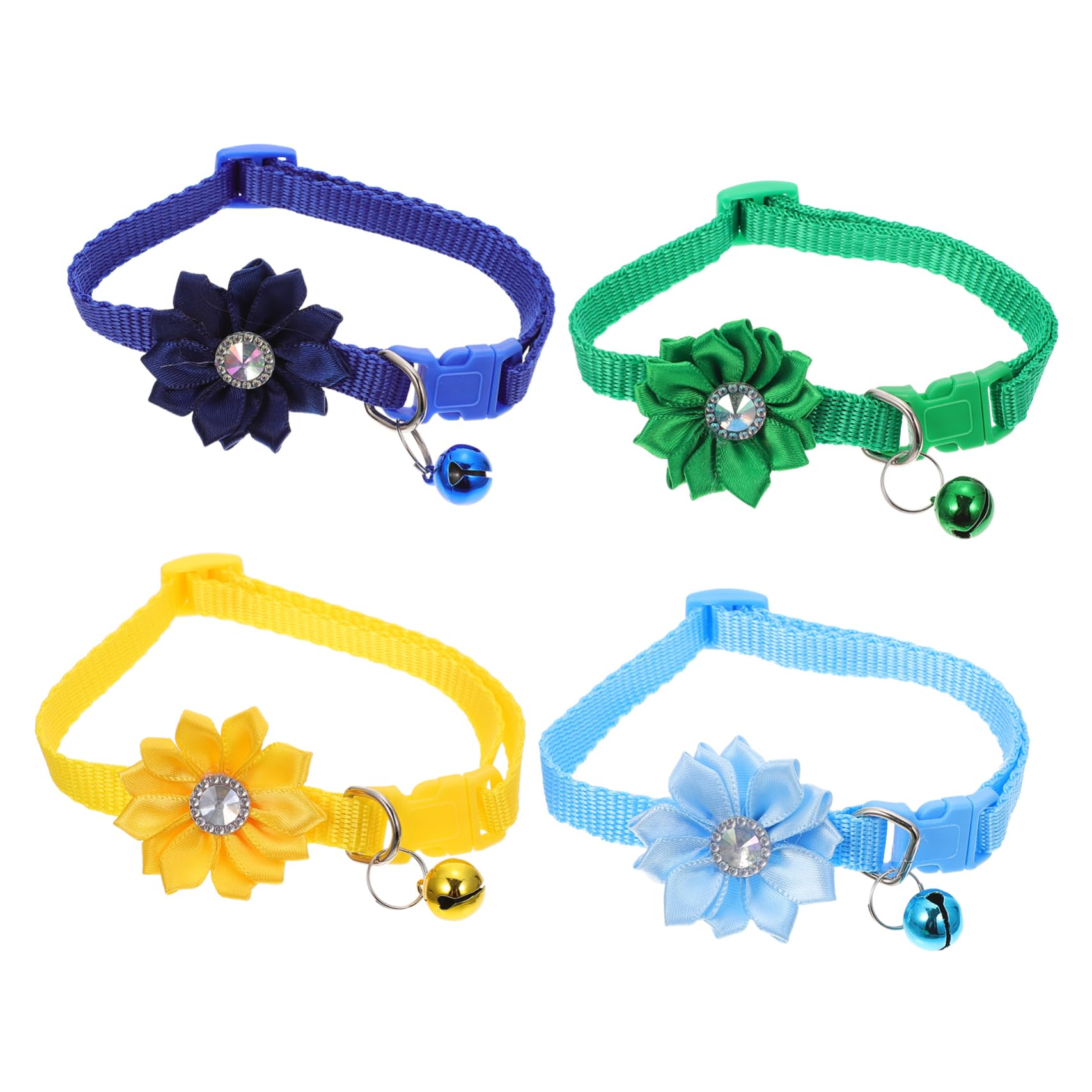 Collier de chats floraux 4pcs : accessoires de costumes de compagnie confortables