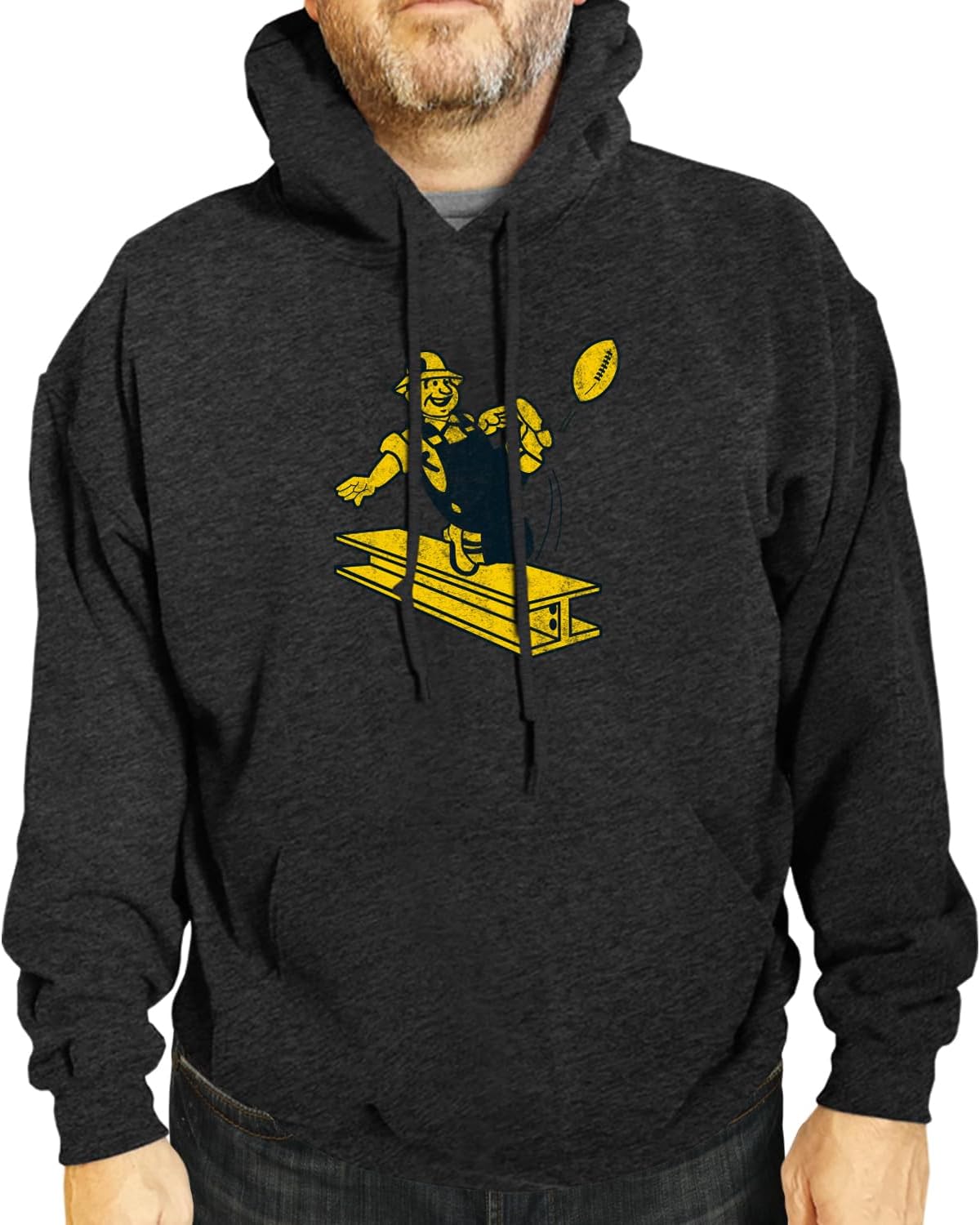 Team Fan Apparel NFL Adult Medium Unisex Modern Throwback Ultra Soft Fleece Hooded Sweatshirt, Heathered Football Hoodie