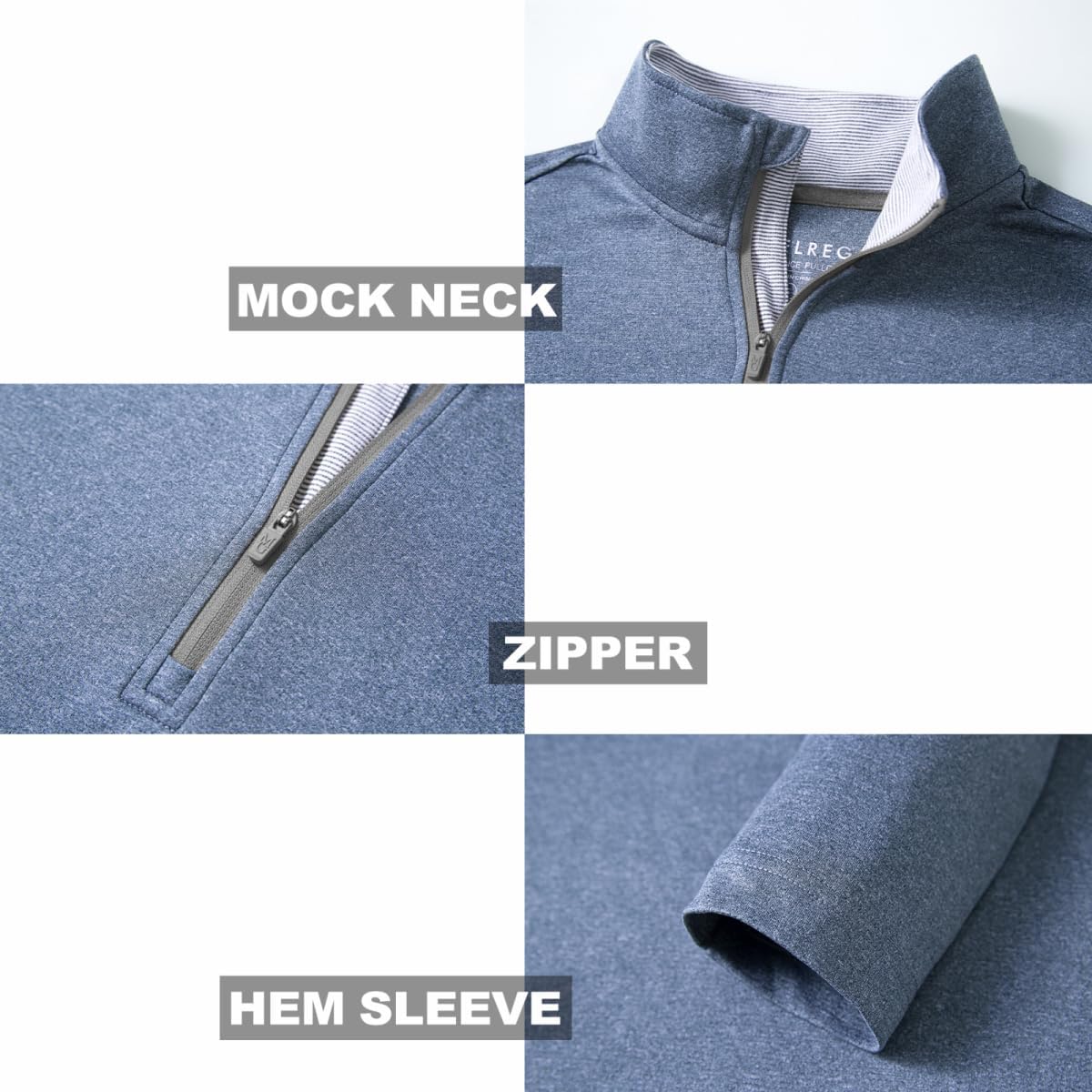 M MAELREG Quarter Zip Golf Pullover Men Dry Fit Long Sleeve Performance Wicking Mock Neck 1/4 Zip Pullover Mens Sweatshirt - Image 5
