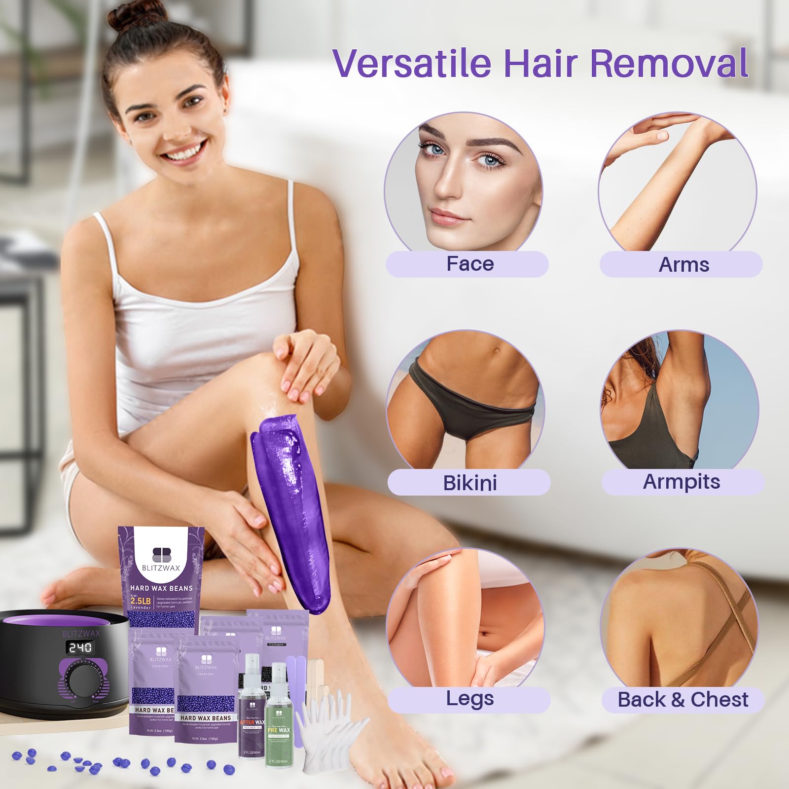 Amazon.com : BLITZWAX Brazilian and Bikini Waxing Kit With 2.5lb