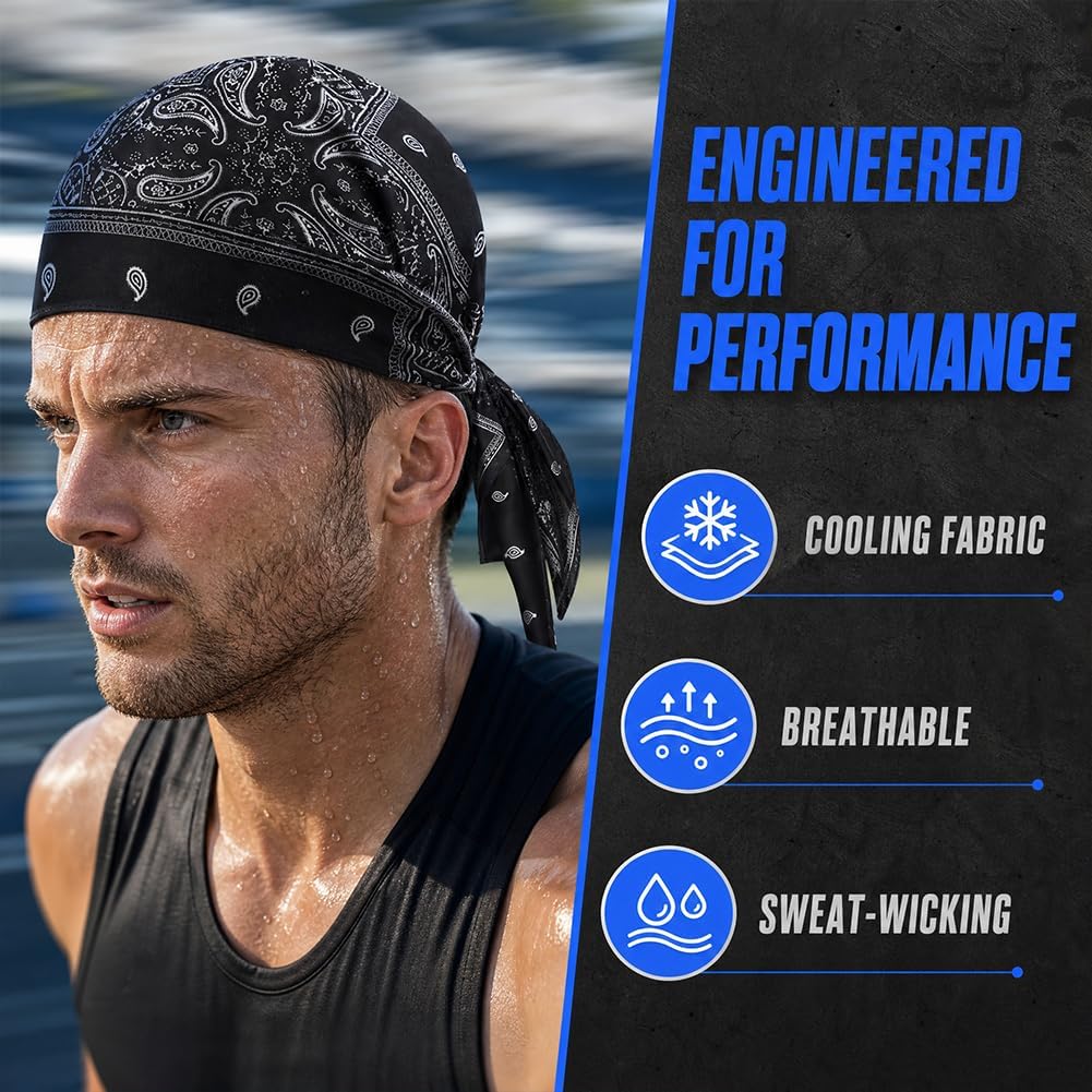 Kühlende Paisley-Kopfstückkappe, Kühlendes Bandana, Kopftuch, Motorradhelm Innenfutter, Elastische Passform Radsportmütze, Kopftuch Piraten, für Sommer, Outdoor, Sport, Reiten, Laufen