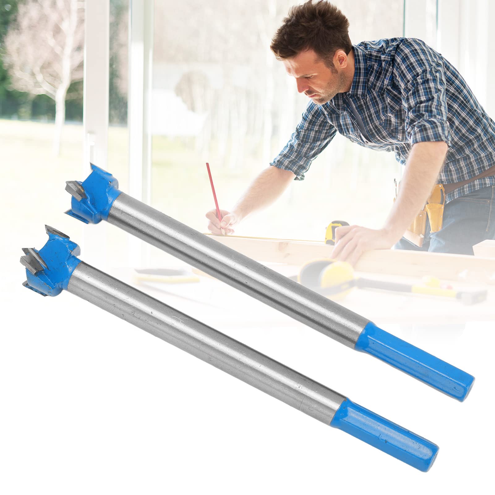 Broca para Fresa, Broca para abridor de Agujeros Profundidad Ajustable incisiva Eliminación rápida de virutas Alta dureza 16 mm 18 mm con vástago Hexagonal para procesamiento de Madera