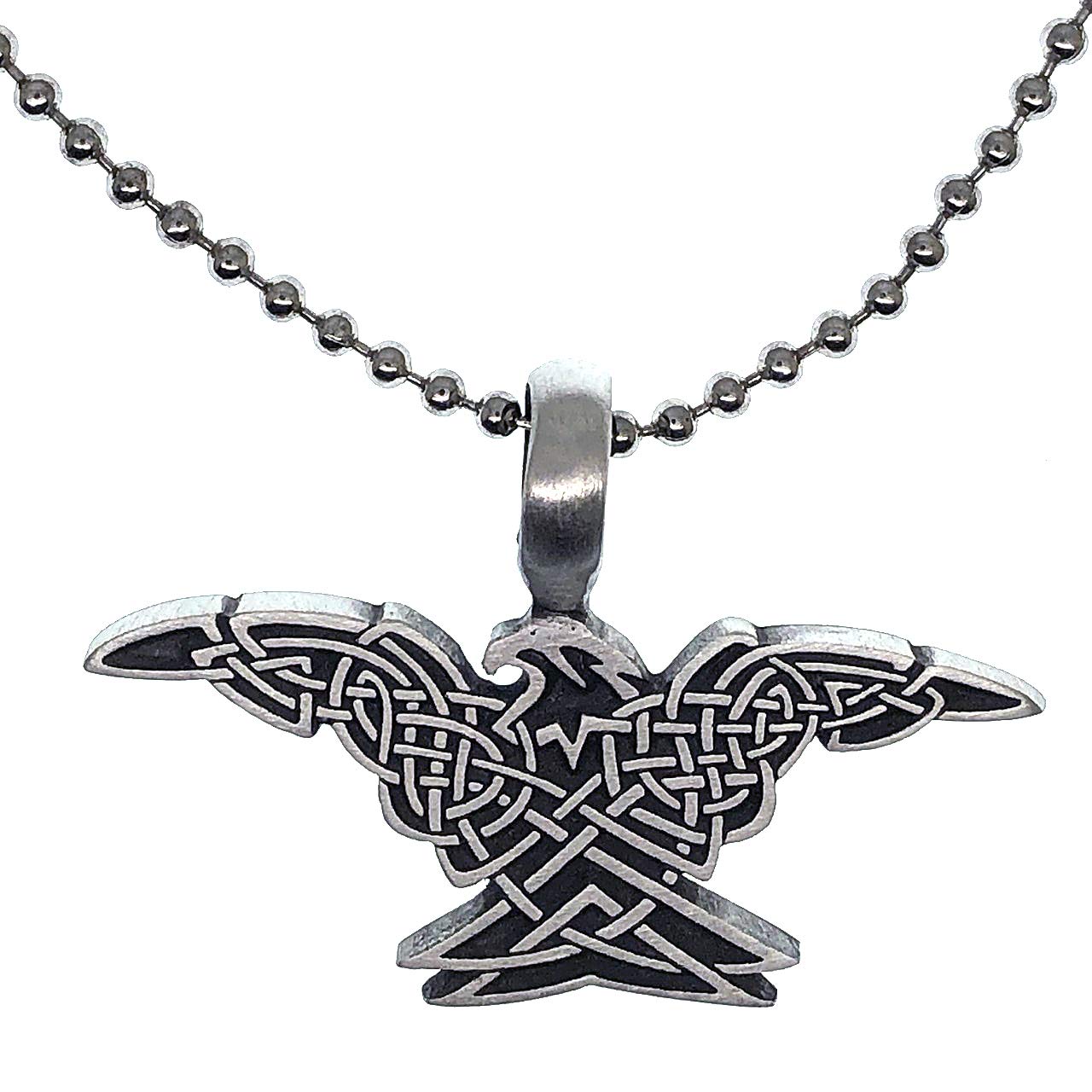 Buy Eagle Celtic Knot Pewter Pendant Necklace Charm Amulet with Silver