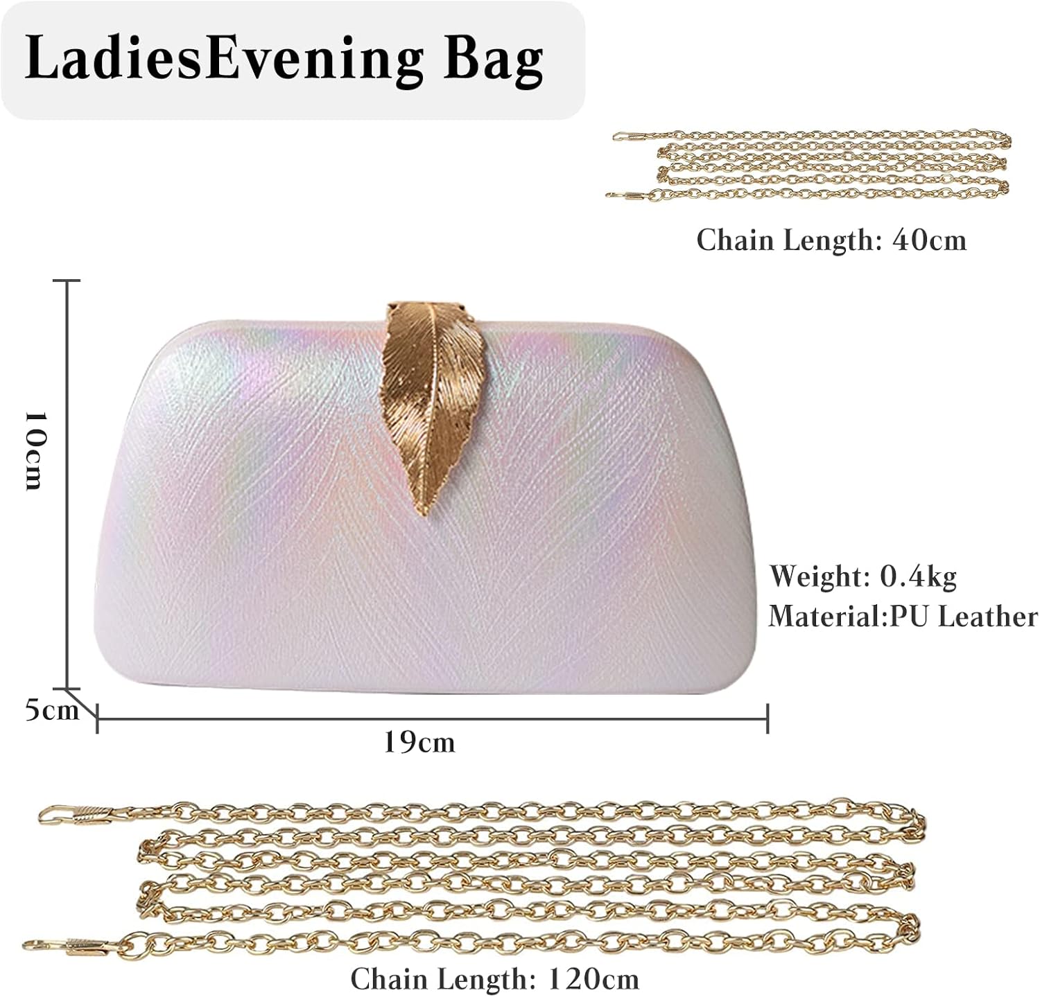 CORIOS Evening Bag for Women Small Clutch Purses with Leaf-style Flip Lock Sparkly Glitter Handbag