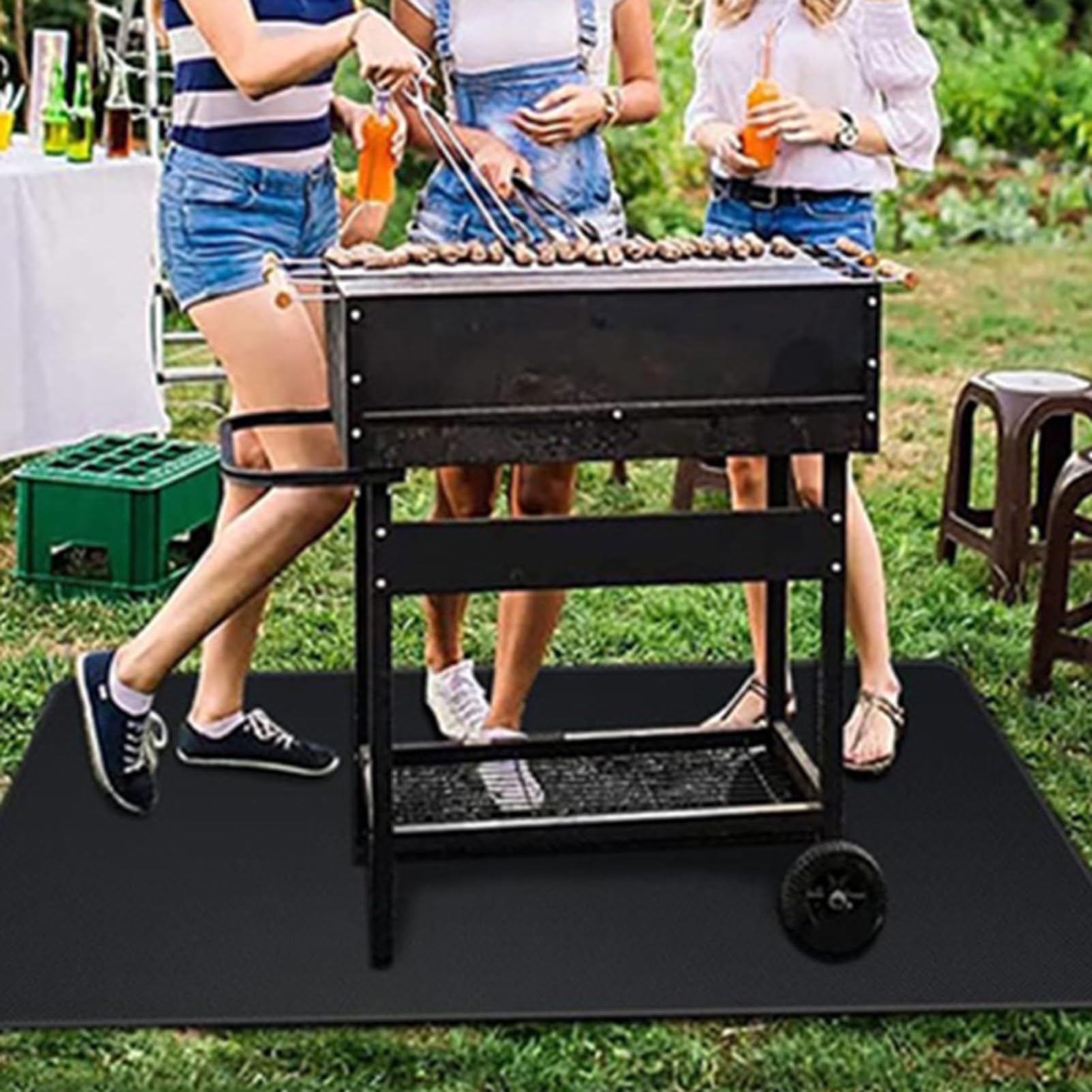 Tappetino Resistente Al Fuoco Scudo Portatile Per Campeggio | Tappeto Ignifugo e Resistente al Calore per Barbecue per Esterno Giardino Terrazzo Cucina all'Aperto Campeggio