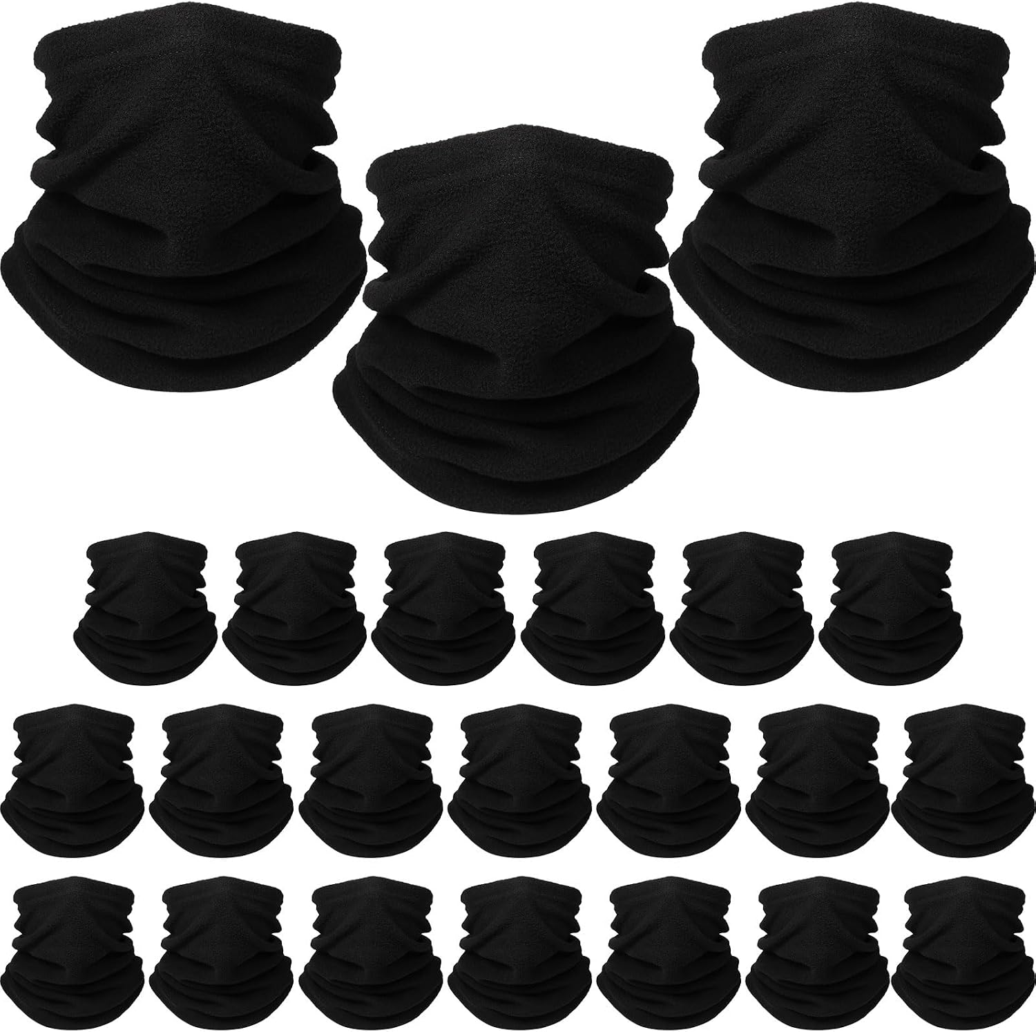 Handepo 20 Pcs Winter Fleece Neck Warmer Gaiter Bulk Windproof Scarf Mask Cover with Drawstring for Men Women Homeless