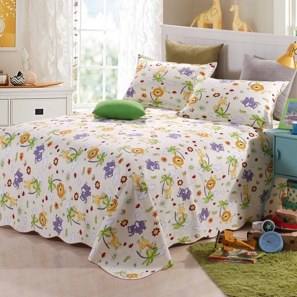Drap en pur coton imprimé Vichy et dentelle rembourré grand lit 270x235cm