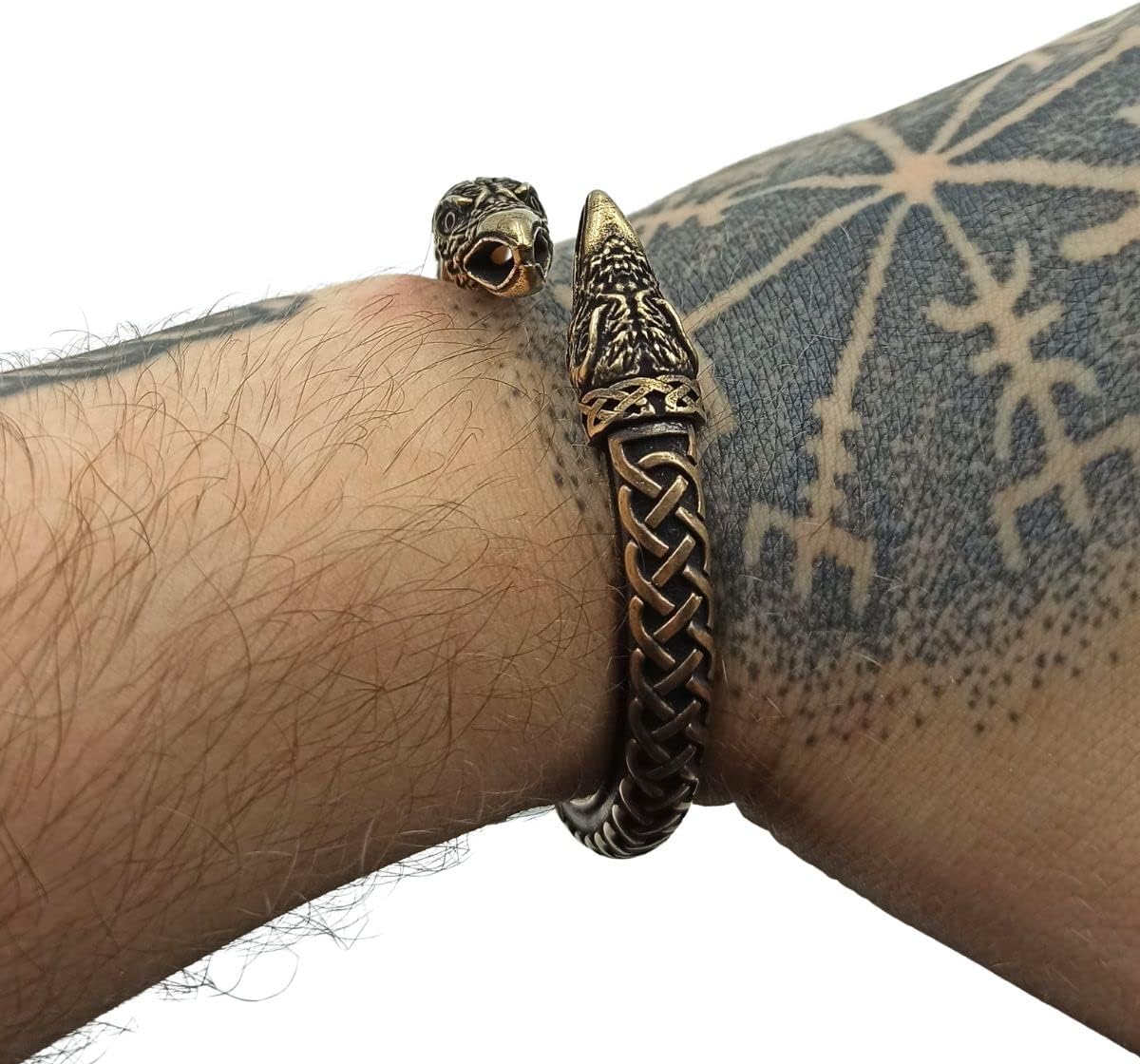 Viking raven bracelet bronze arm ring Norse Jewelry nordic torc