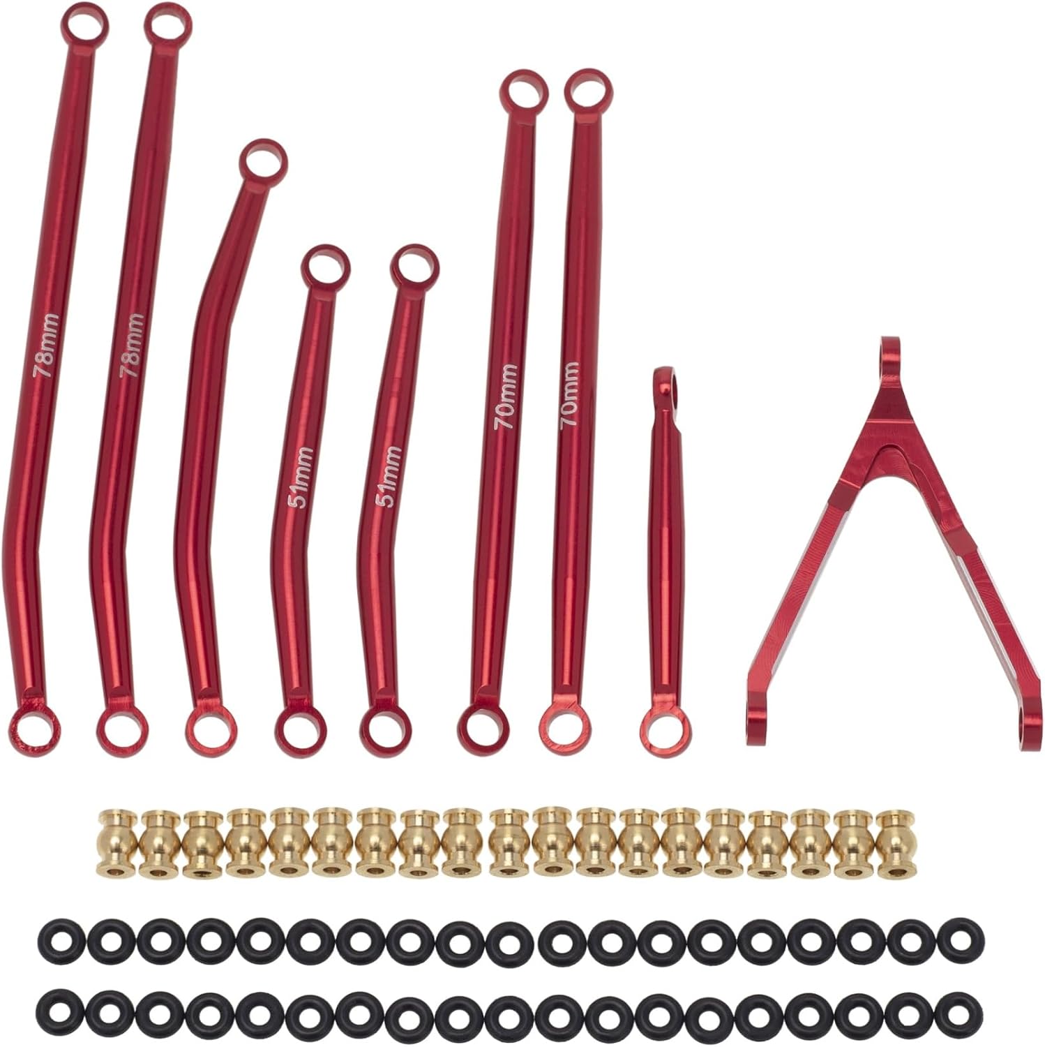 Steering Link Car Aluminum Clearance Suspension Links Steering Rod Tie Axial SCX24 Fit for Jeep Gladiator AXI00005 Car Accessories (Color : Black)