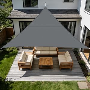 SUNNY GUARD Háromszög napellenző vitorla 4x4x4 m vízálló UV szűrős kültéri kert terasz antracit