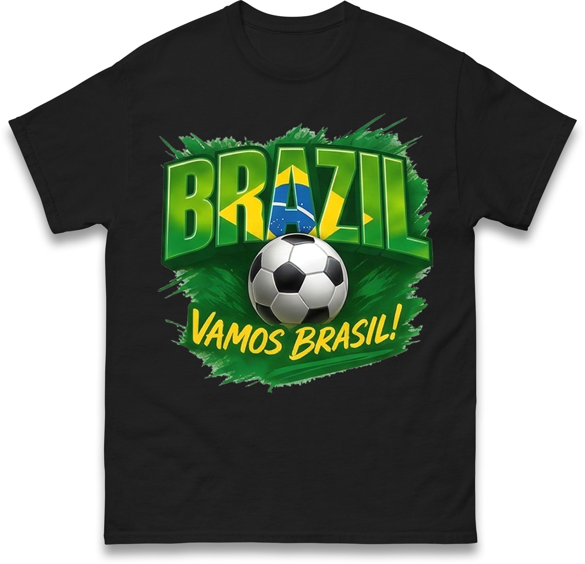 Vamos Brasil T-Shirt, Brazil Football Supporter Fan Shirt, Brazil Pride Graphic Gift T Shirt Black