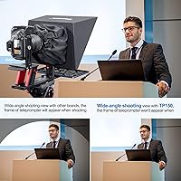 Vista 6 de Desview TP150 teleprompter de 15 pulgadas con espejo de alta visualización en aleación de aluminio con control remoto compatible con iPad, cámaras