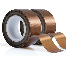 MEBMIK 2 Rolls 1 Inch x 33 Feet Low Friction Drawer Slide Tape - Squeak Resistant, Abrasion Resistant Surface Protection Tape for Wood, Cabinet, Curtain, Furniture, Brown