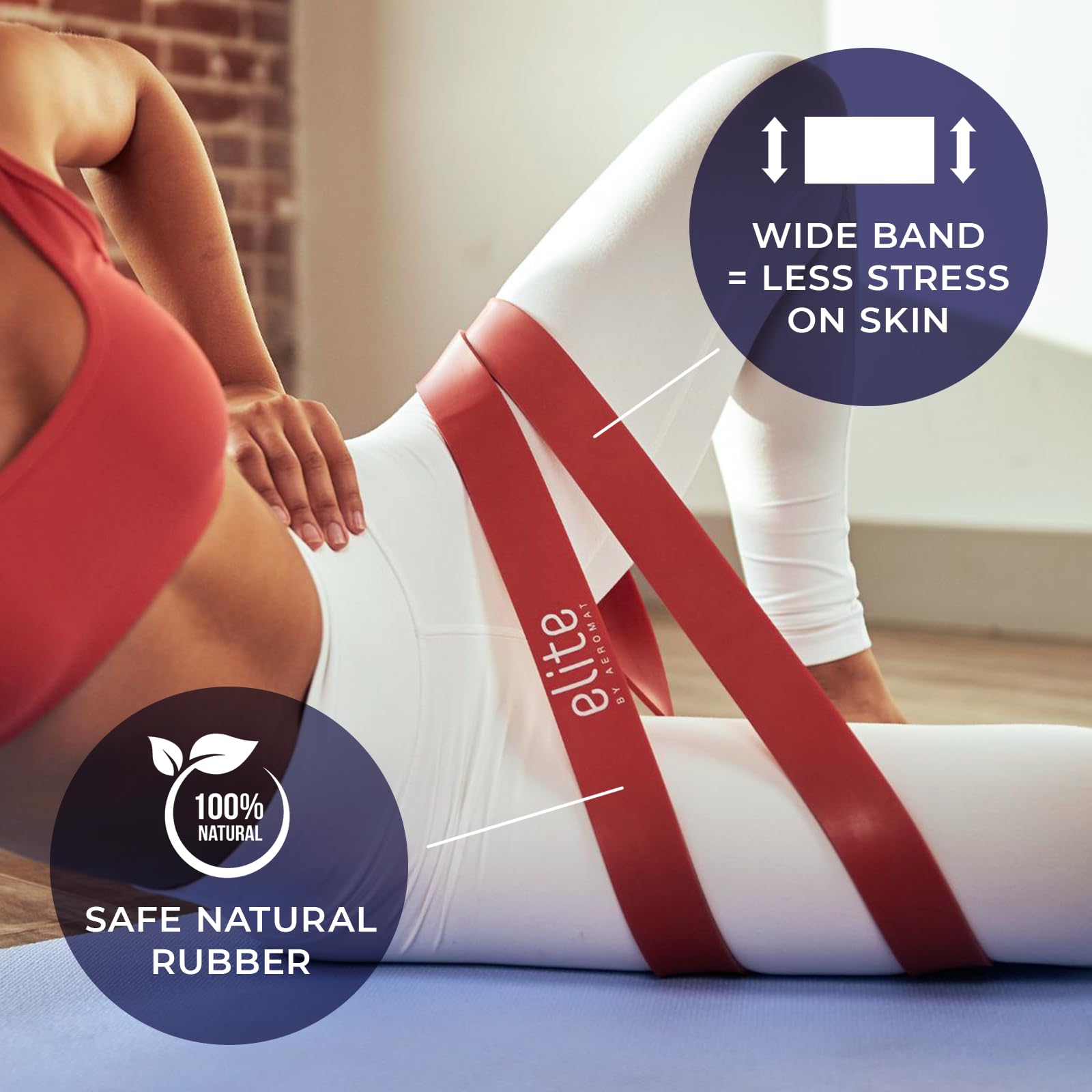 Aeromat Elite Power Band - Bandas de resistencia largas para entrenamiento, bandas de asistencia para dominadas, banda de ejercicio, bandas de gimnasio, bandas de entrenamiento de resistencia para