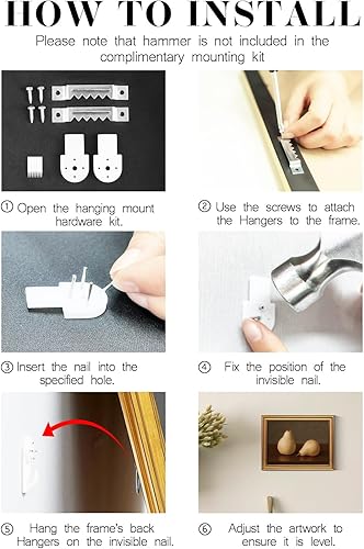 Miniatura 3 de ARPEOTCY Lienzo enmarcado dorado, 12 x 16 pulgadas, impresiones artísticas de tazas de café, decoración neutra retro para cafetería, cocina, sala de