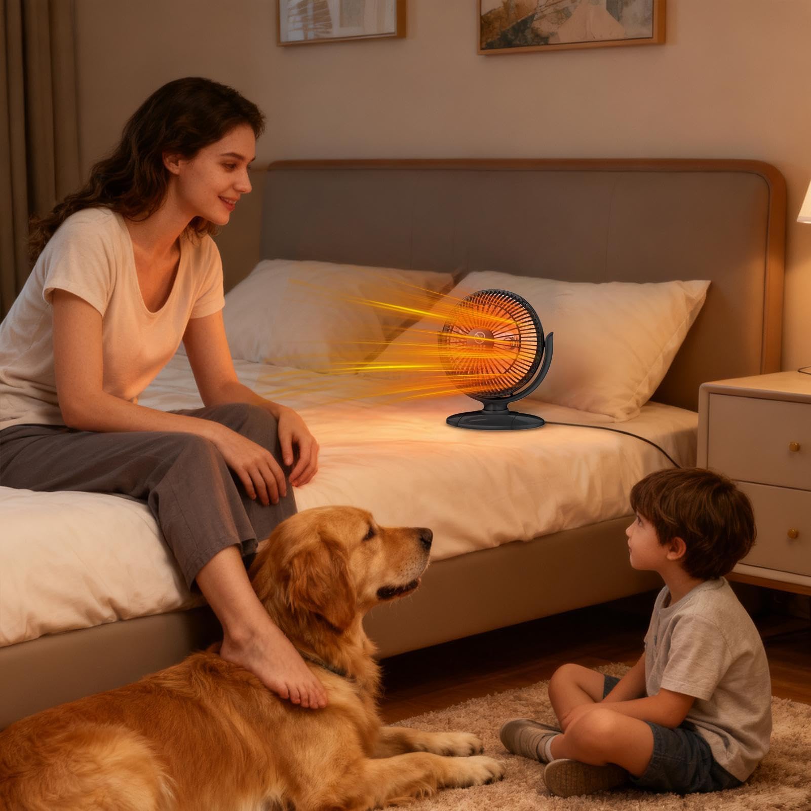 Calor ajustable: Calentador de escritorio, alimentado por USB, calentador eléctrico, calefactor compacto, ahorro de energía, funcionamiento silencioso con protección contra sobrecalentamiento de