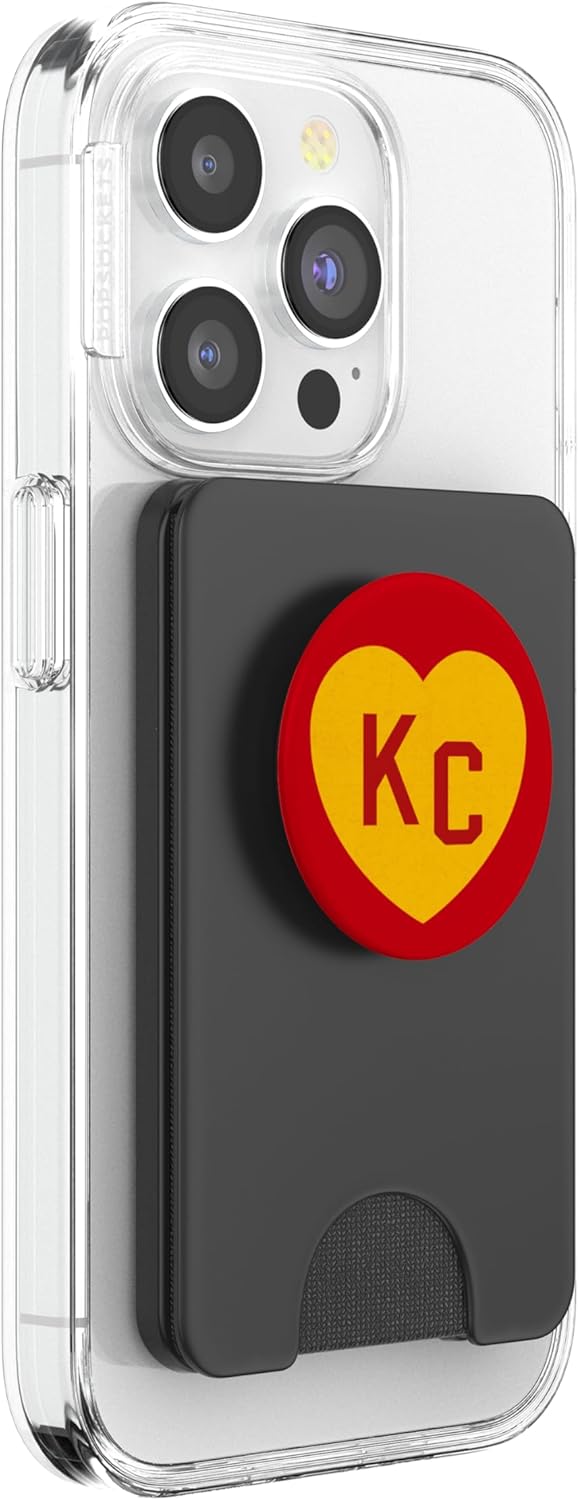 Kc Red & Yellow Heart Kansas City Red/yellow heart kc red kc PopSockets PopWallet for MagSafe